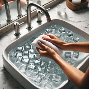 cold water self massage as a grounding technique